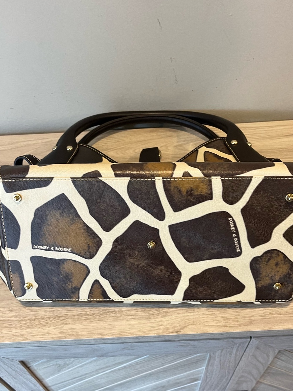 Dooney & Bourke Brown and Cream Giraffe-Print Shoulder Bag - Picture 6 of 9